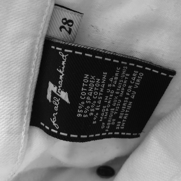 White, low rise 7 For All Mankind ankle jeans sz28 - Picture 3 of 4